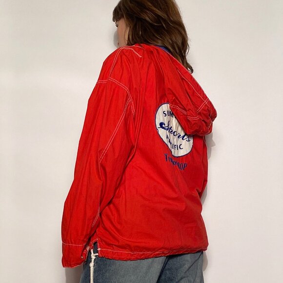 Vintage 1990s GAP Quarter Zip Hooded Windbreaker with EMBROIDERED Logo! M to L - Picture 3 of 11